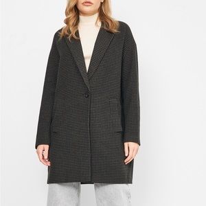 Plaid oversized pea coat